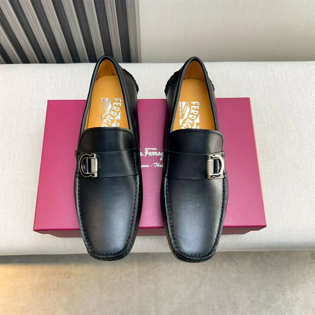 Men's shoes 💰560 Ferragamo new high-end quality 🔥 black cowhide ➕ cowhide lining size 38-45